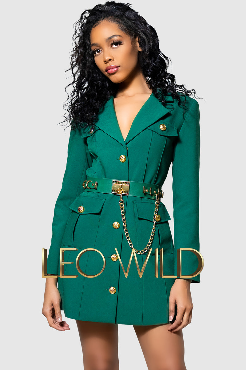 Blazer Dress: Sexy Green Mini Cocktail ...